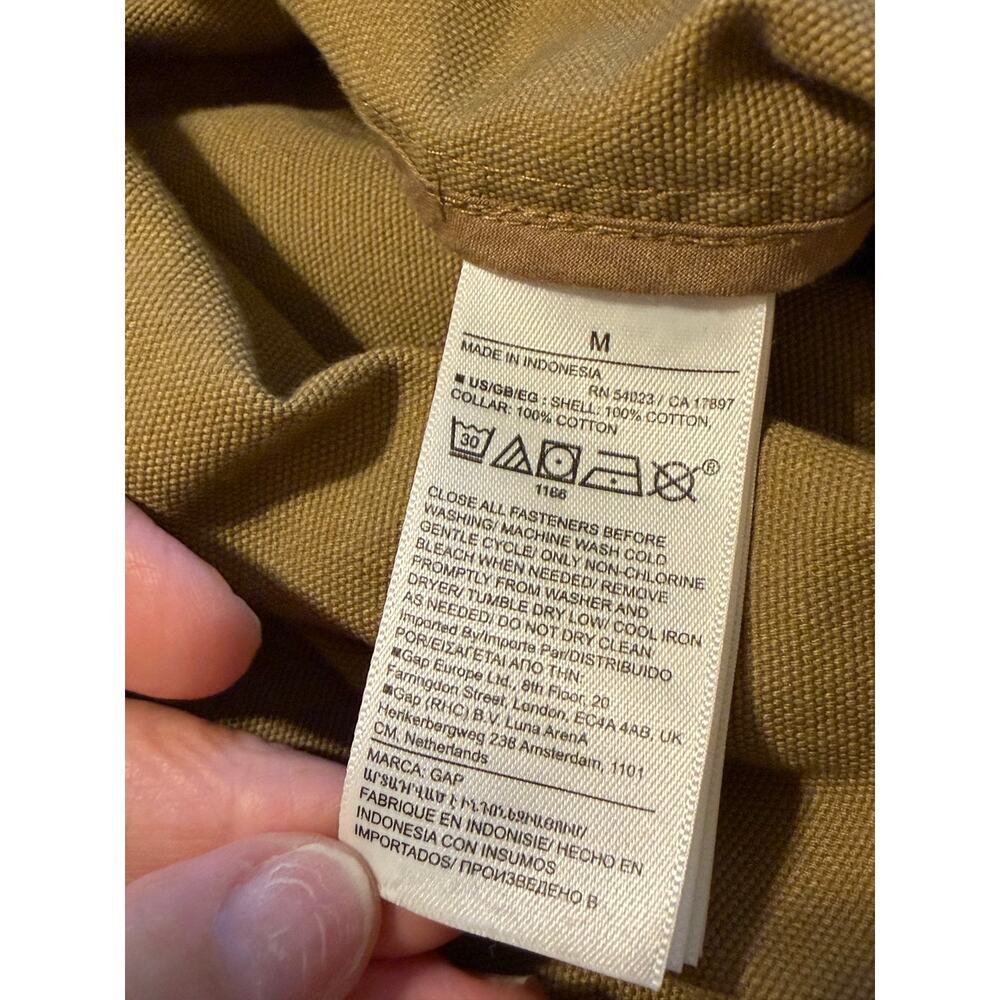 Gap Men's Relaxed Canvas Utility Jacket Brown Corduroy Collar Front Zipper M - Picture 11 of 12